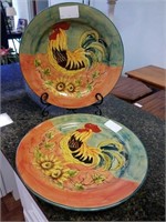 Choice of 2 rooster decorative plates