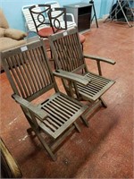 Set of 2 outside wooden chairs