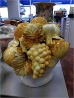 ceramic yellow fruit bowl
