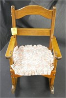 WOODEN DOLL'S ROCKING CHAIR