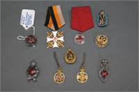 10 medals/pins: Czarist Russia, mostly Red Cross.