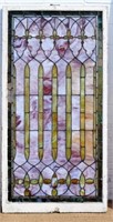 Large Stained Glass Window w/ Fleur Di Lis