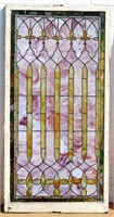 Very Large Stained Glass Window w/ Fleur Di Lis