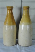 Pair of Stoneware Beer Bottles