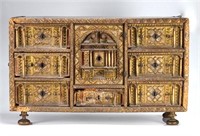 EARLY SPANISH CARVED WOOD VARGUENO CABINET