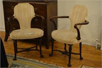 PAIR OF GEORGE I STYLE MAHOGANY ARM CHAIRS