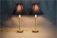 Pair of Solid Brass 22" Accent Table Lamps