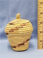 4" Grass basket by Lucy Coupchik from Togiak, AK