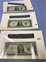 Lot of: 3 silver certificates          (112)