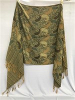 Pashmina scarves  paisley turquoise and gold