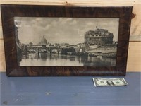 Old Picture of City in cool wood frame