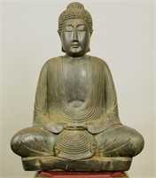 WOOD CARVED SEATED BUDDHA