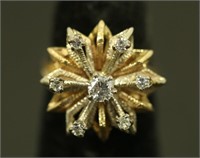 CIRCA 1960's 14KT GOLD 0.50CT DIAMOND LADIES RING