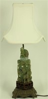 19th CENTURY CARVED FLOURITE CHINESE URN LAMP