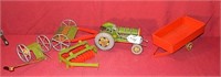 Mettoy Wind-Up Tin Tractor - 7-1/2" long