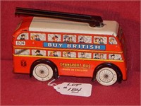 Tin Wind-Up Double Decker Transport Bus by Wells