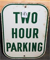Steel single sided  Painted Sign "Two Hour Parking