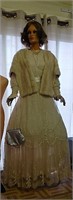 1910 Wedding Dress-25" waist, 2 pieces with shawl