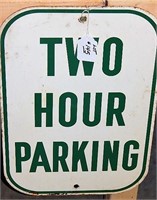 Steel single sided  Painted Sign "Two Hour Parking