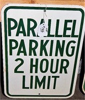 Steel Painted Sign "Parallel Parking 2 Hour Limit"