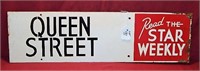 Painted Steel Street Sign with Advertising