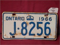 Pair of Ontario License Plates 1966
