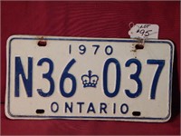Pair of Ontario License Plates 1970