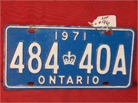 Pair of Ontario License Plates 1971