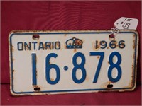 Pair of Ontario License Plates 1966