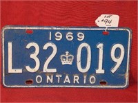 Ontario License Plate 1969