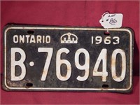 Pair of Ontario License Plates 1963