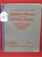 Frost & Wood - List of Repair Parts manual