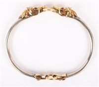 18KT YELLOW GOLD & SILVER RUBY HORSE BRACELET