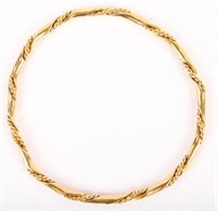 18K YELLOW GOLD TWISTED BANGLE BRACELET