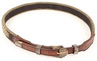 BELT WITH SIGNED STERLING SILVER BUCKLE