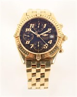 MENS BREITLING CHRONOMAT AUTOMATIC 18K YELLOW GOLD