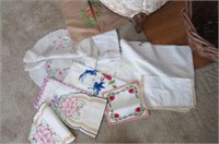 Hand embroidered table cloths and runners
