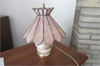 Lamp with hand made stained glass shade