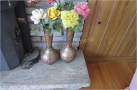 Two brass vases