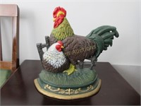 Heavy cast rooster doorstop