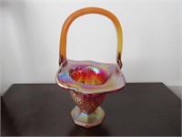 Carnival glass basket