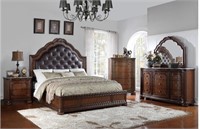 LF Queen 5 pc Leather-Marble Bedroom Suite