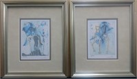 Set of 2 Horse Suites Giclee-By Dali