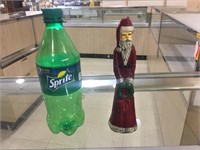 WAX CANDLE SANTA WITH WREATH 8-3/4