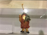 SANTA WITH TOY BAG ORNAMENT 8IN