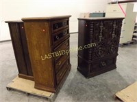 3 WOODEN 5 DRAWER CHESTS