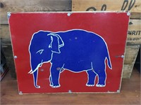 enamel Esso elephant  sign approx 79 61 cm