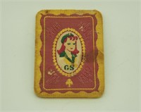 Very Rare G S Girl Scout Cloth Rectangular Pin