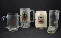 4 Collector Glass & Ceramic Commemorative Mugs