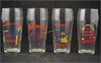 4 Repro 1957 Mc Donalds Drink Glasses Lot